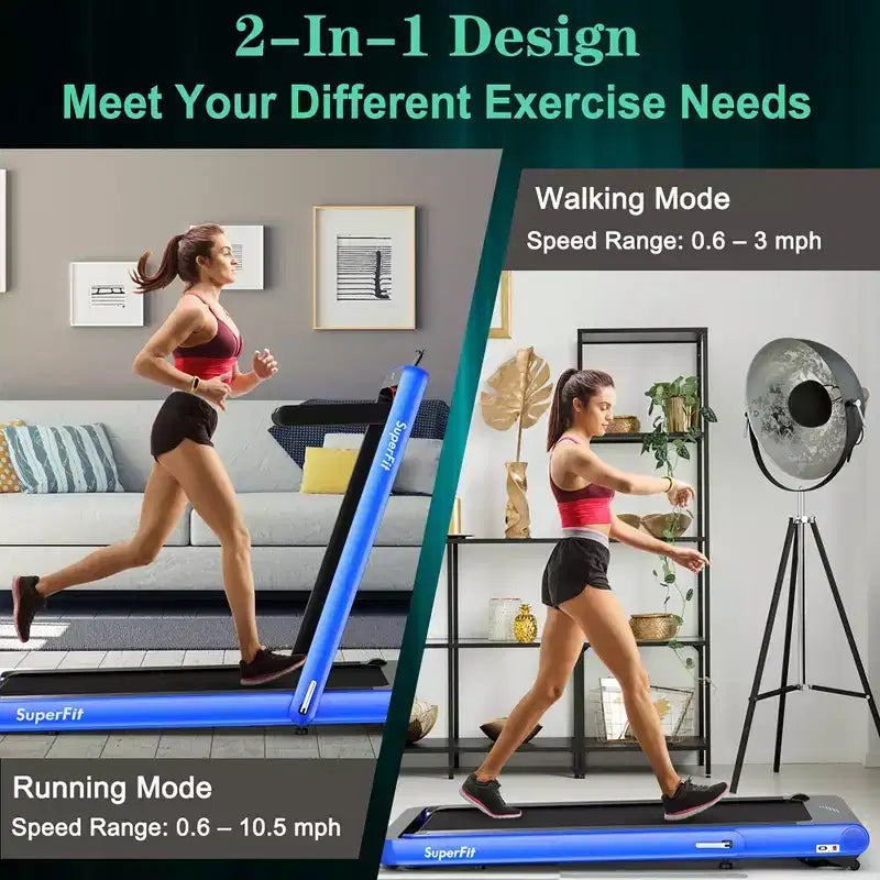 Costway Tapis de course pliable 2 en 1 4,75 CV avec application à distance