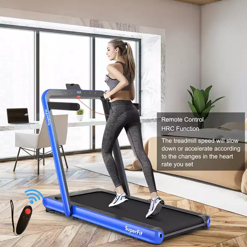 Costway Tapis de course pliable 2 en 1 4,75 CV avec application à distance