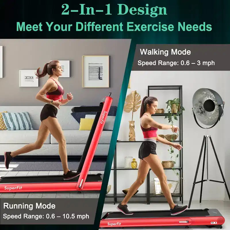 Costway Tapis de course pliable 2 en 1 4,75 CV avec application à distance