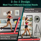 Costway Tapis de course pliable 2 en 1 4,75 CV avec application à distance