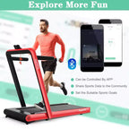 Costway Tapis de course pliable 2 en 1 4,75 CV avec application à distance