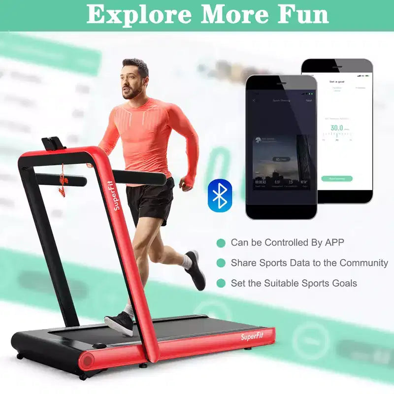 Costway Tapis de course pliable 2 en 1 4,75 CV avec application à distance