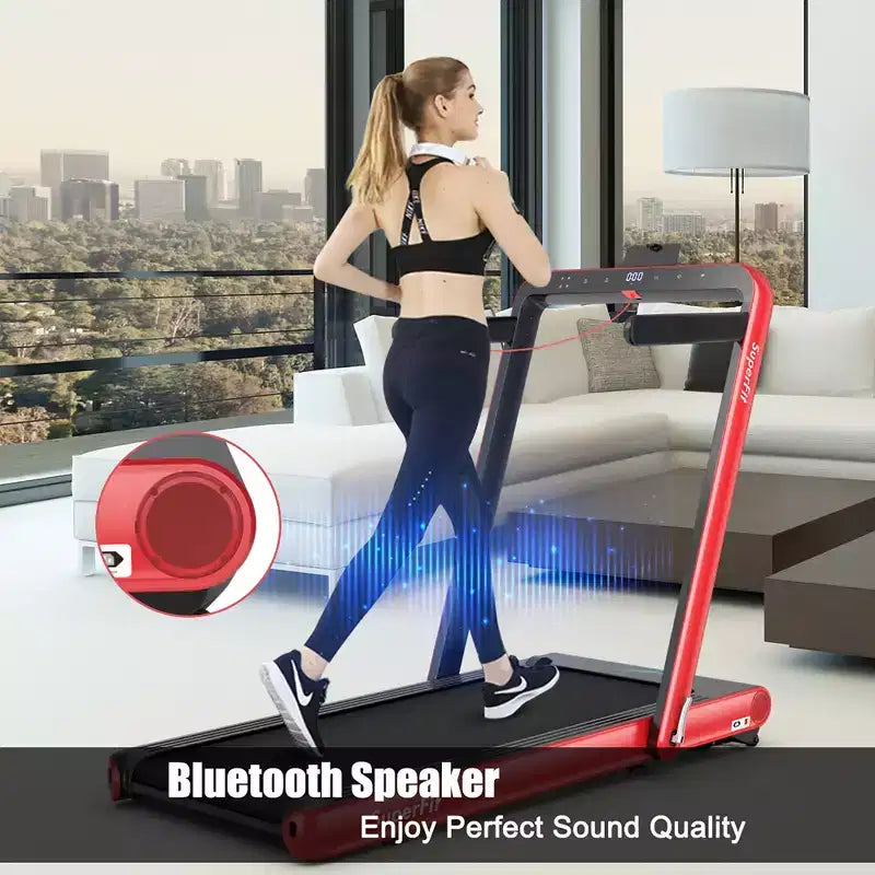 Costway Tapis de course pliable 2 en 1 4,75 CV avec application à distance