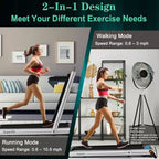 Costway Tapis de course pliable 2 en 1 4,75 CV avec application à distance