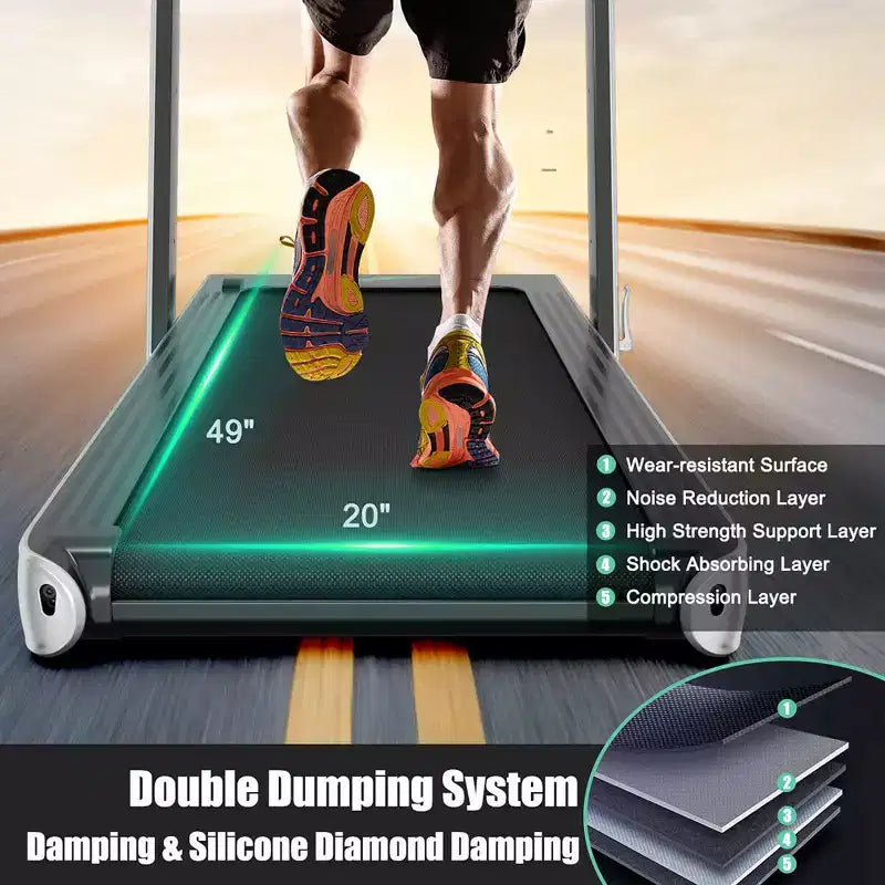 Costway Tapis de course pliable 2 en 1 4,75 CV avec application à distance