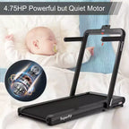 Costway Tapis de course pliable 2 en 1 4,75 CV avec application à distance