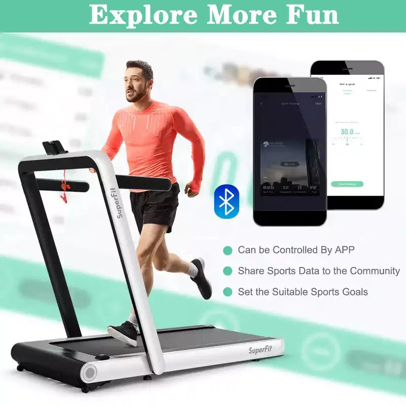 Costway Tapis de course pliable 2 en 1 4,75 CV avec application à distance