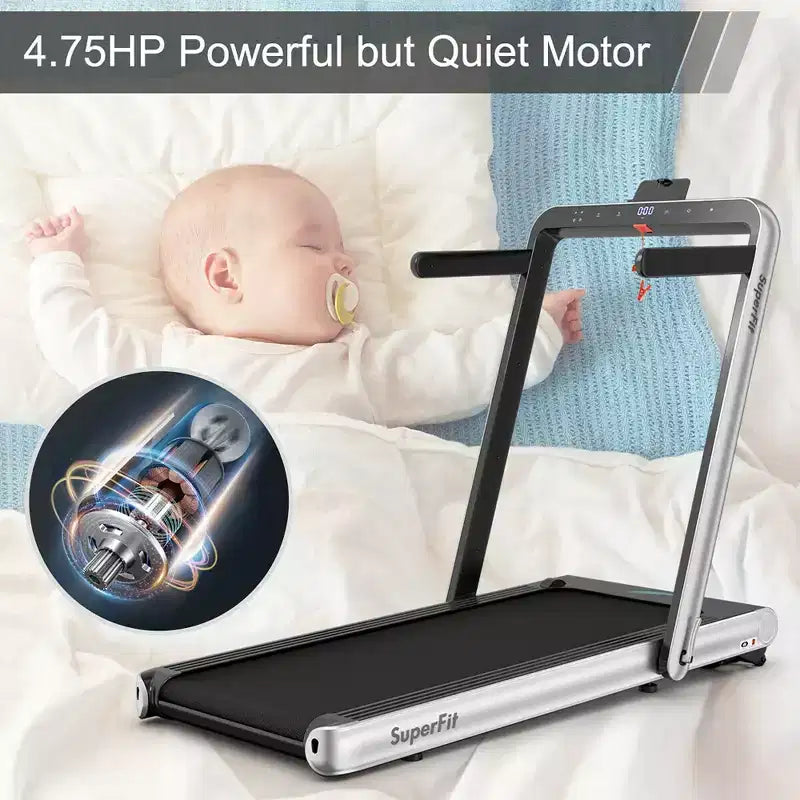 Costway Tapis de course pliable 2 en 1 4,75 CV avec application à distance