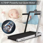 Costway Tapis de course pliable 2 en 1 4,75 CV avec application à distance