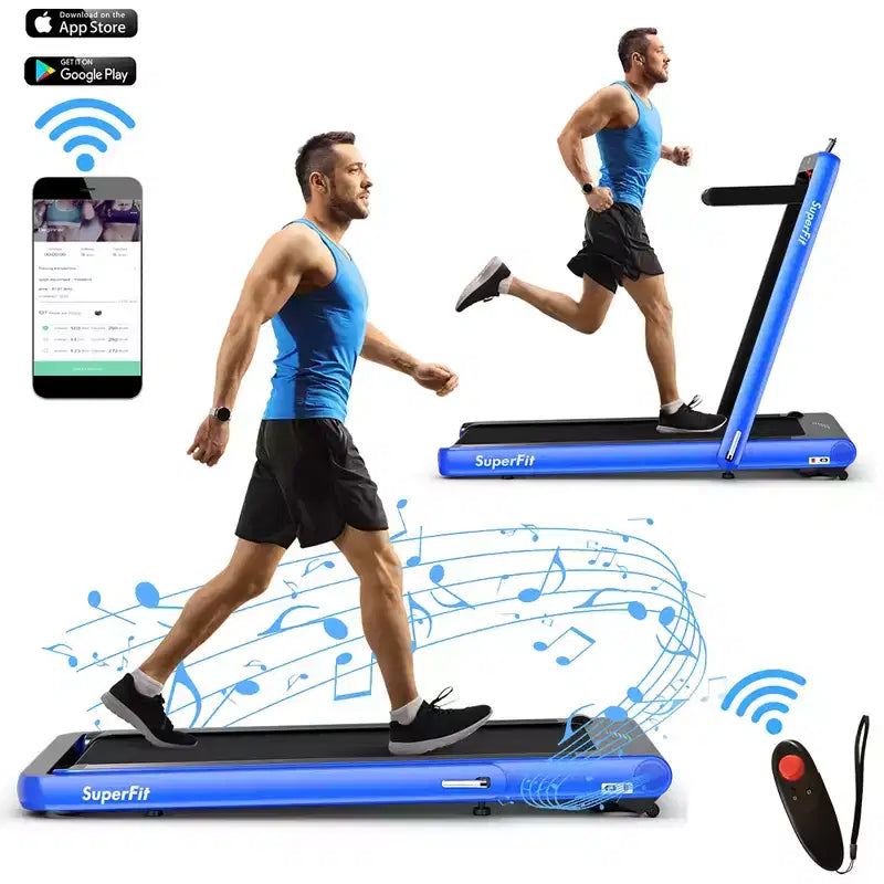 Costway Tapis de course pliable 2 en 1 4,75 CV avec application à distance