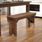 Banc de ferme pliant rustique en pin massif Emma et Oliver 40 x 12 - Banc portable