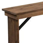 Banc de ferme pliant rustique en pin massif Emma et Oliver 40 x 12 - Banc portable