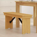 Banc de ferme pliant rustique en pin massif Emma et Oliver 40 x 12 - Banc portable
