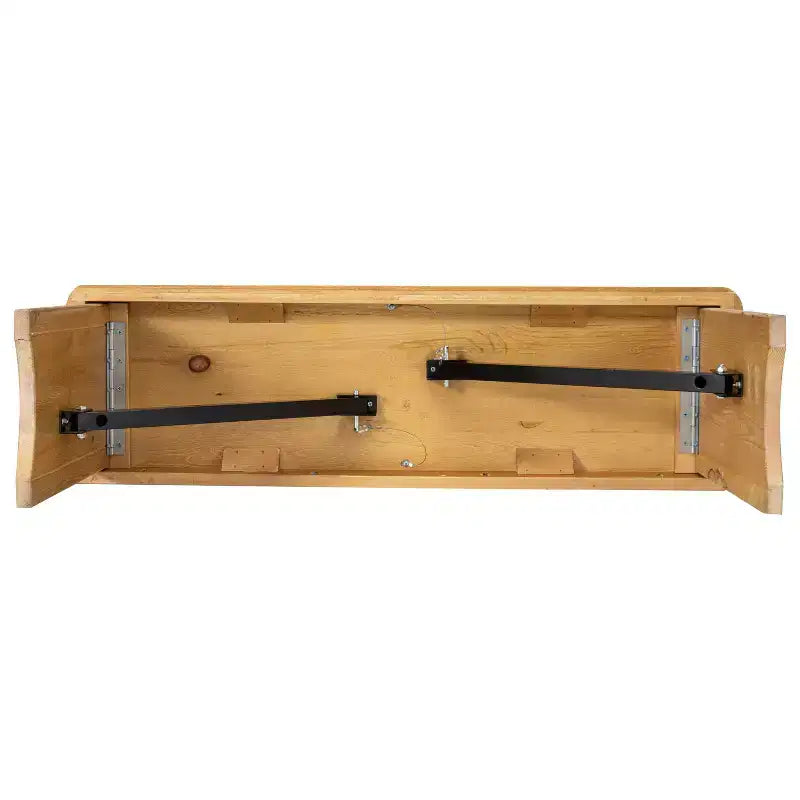 Banc de ferme pliant rustique en pin massif Emma et Oliver 40 x 12 - Banc portable