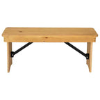 Banc de ferme pliant rustique en pin massif Emma et Oliver 40 x 12 - Banc portable