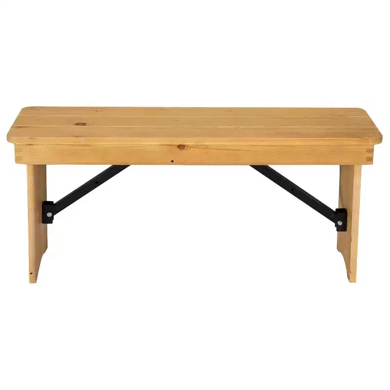 Banc de ferme pliant rustique en pin massif Emma et Oliver 40 x 12 - Banc portable