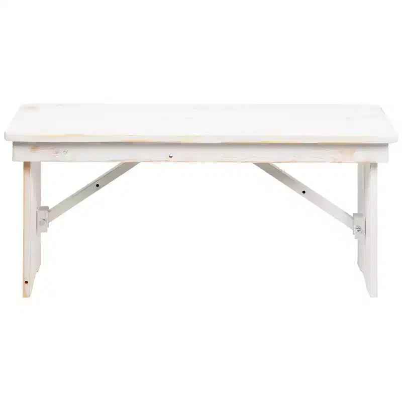 Banc de ferme pliant rustique en pin massif Emma et Oliver 40 x 12 - Banc portable
