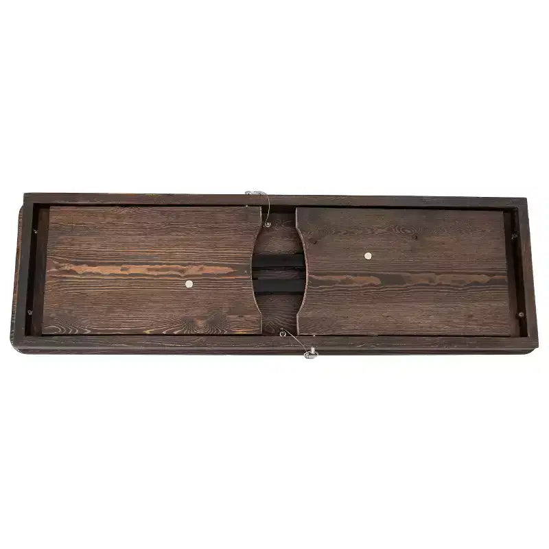 Banc de ferme pliant rustique en pin massif Emma et Oliver 40 x 12 - Banc portable