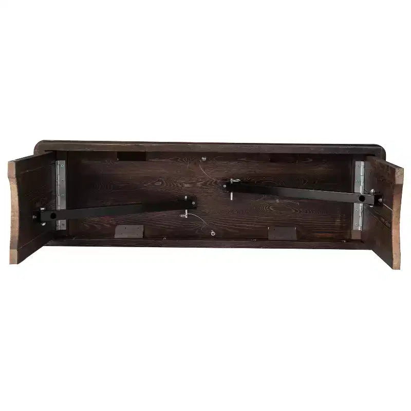 Banc de ferme pliant rustique en pin massif Emma et Oliver 40 x 12 - Banc portable