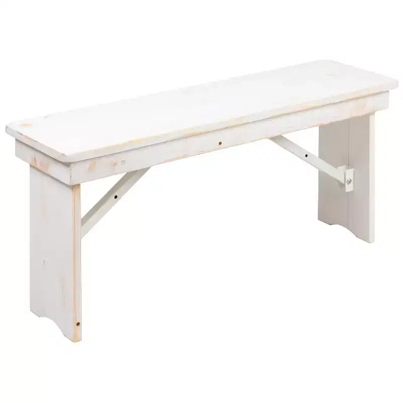 Banc de ferme pliant rustique en pin massif Emma et Oliver 40 x 12 - Banc portable