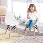 Costway – Ensemble de 4 chaises pour enfants, style moderne du milieu du siècle, chaises de salle à manger avec pieds en bois