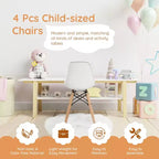 Costway – Ensemble de 4 chaises pour enfants, style moderne du milieu du siècle, chaises de salle à manger avec pieds en bois