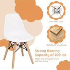 Costway – Ensemble de 4 chaises pour enfants, style moderne du milieu du siècle, chaises de salle à manger avec pieds en bois