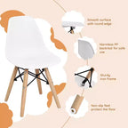 Costway – Ensemble de 4 chaises pour enfants, style moderne du milieu du siècle, chaises de salle à manger avec pieds en bois