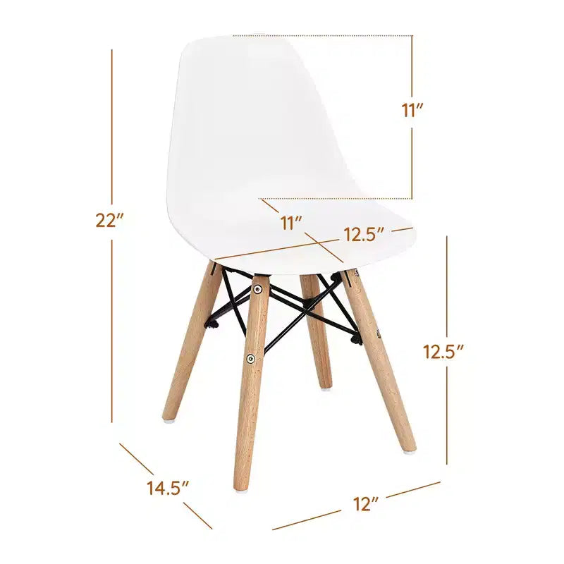 Costway – Ensemble de 4 chaises pour enfants, style moderne du milieu du siècle, chaises de salle à manger avec pieds en bois