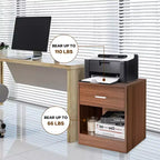 Costway Table de Chevet avec Tiroir de Rangement Meuble d'Appoint Moderne Noir/Marron