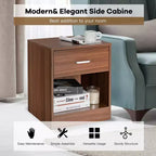 Costway Table de Chevet avec Tiroir de Rangement Meuble d'Appoint Moderne Noir/Marron
