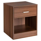 Costway Table de Chevet avec Tiroir de Rangement Meuble d'Appoint Moderne Noir/Marron