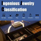 Coiffeuse de maquillage Costway avec écran tactile, 3 modes d'éclairage, ensemble de table de dressing Noir/Bleu marine/Blanc