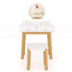 Coiffeuse de maquillage Costway avec écran tactile, 3 modes d'éclairage, ensemble de table de dressing Noir/Bleu marine/Blanc