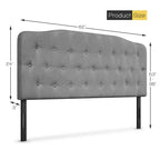 Costway Tête de lit Queen rembourrée avec boutons touffetés et tissu imitation lin