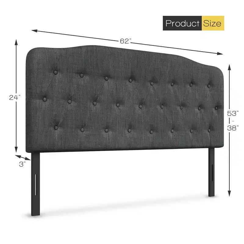 Costway Tête de lit Queen rembourrée avec boutons touffetés et tissu imitation lin