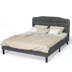 Costway Tête de lit Queen rembourrée avec boutons touffetés et tissu imitation lin