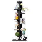 Costway Bibliothèque à concept ouvert Présentoir à plantes Étagère en bois Noyer/Marron