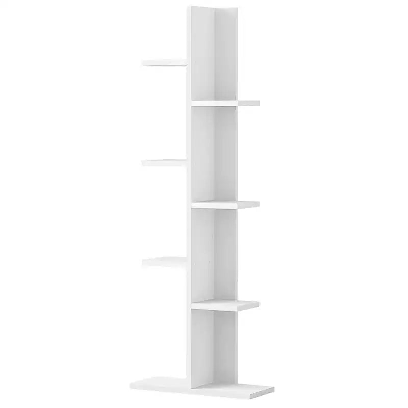 Costway Bibliothèque à concept ouvert Présentoir à plantes Étagère en bois Noyer/Marron