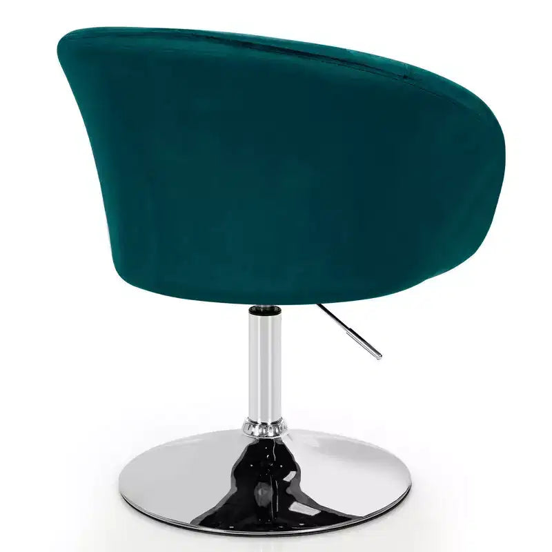 Costway Modern Velvet Chair Height Adjustable Bar Stool Swivel Makeup Seat