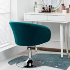Costway Modern Velvet Chair Height Adjustable Bar Stool Swivel Makeup Seat