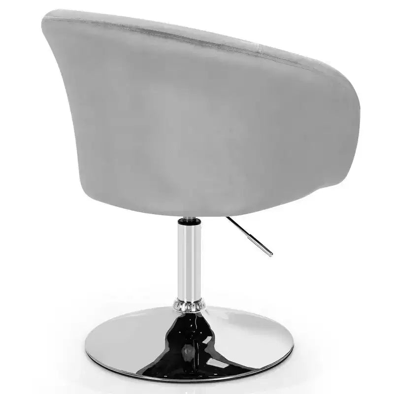 Costway Modern Velvet Chair Height Adjustable Bar Stool Swivel Makeup Seat