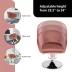 Costway Modern Velvet Chair Height Adjustable Bar Stool Swivel Makeup Seat