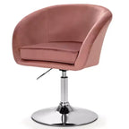 Costway Modern Velvet Chair Height Adjustable Bar Stool Swivel Makeup Seat
