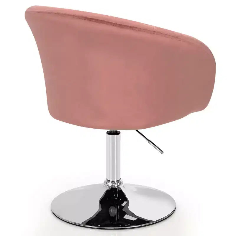 Costway Modern Velvet Chair Height Adjustable Bar Stool Swivel Makeup Seat