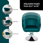 Costway Modern Velvet Chair Height Adjustable Bar Stool Swivel Makeup Seat
