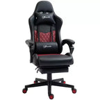 Chaise de Bureau Gamer Vinsetto Racing Gaming Chair en Cuir PU, avec Repose-Pieds, Support Lombaire et Hauteur Réglable