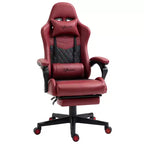 Chaise de Bureau Gamer Vinsetto Racing Gaming Chair en Cuir PU, avec Repose-Pieds, Support Lombaire et Hauteur Réglable