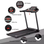 Costway 2.25HP Electric Running Machine Treadmill Bluetooth Speaker APP Control