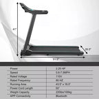Costway 2.25HP Electric Running Machine Treadmill Bluetooth Speaker APP Control